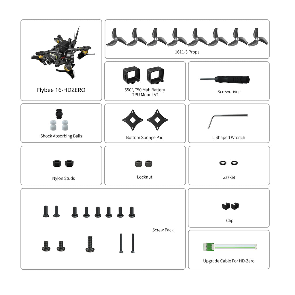 Flybee 16 HDZero 2S Ultralight FPV Drone-FLYWOO