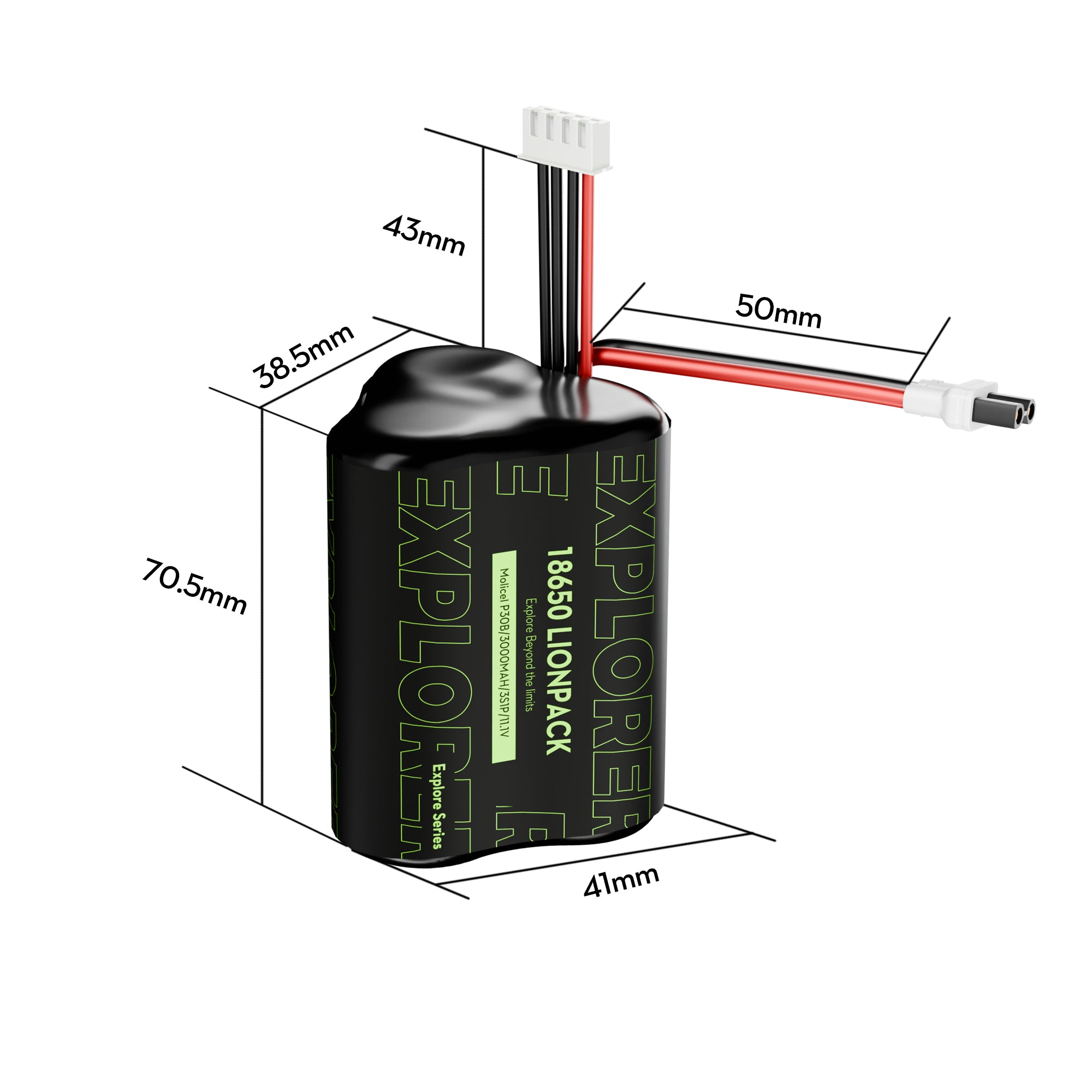 Flywoo Explorer Molicell P30B 18650 3S1P 3000mAh Lionpack Battery-FLYWOO