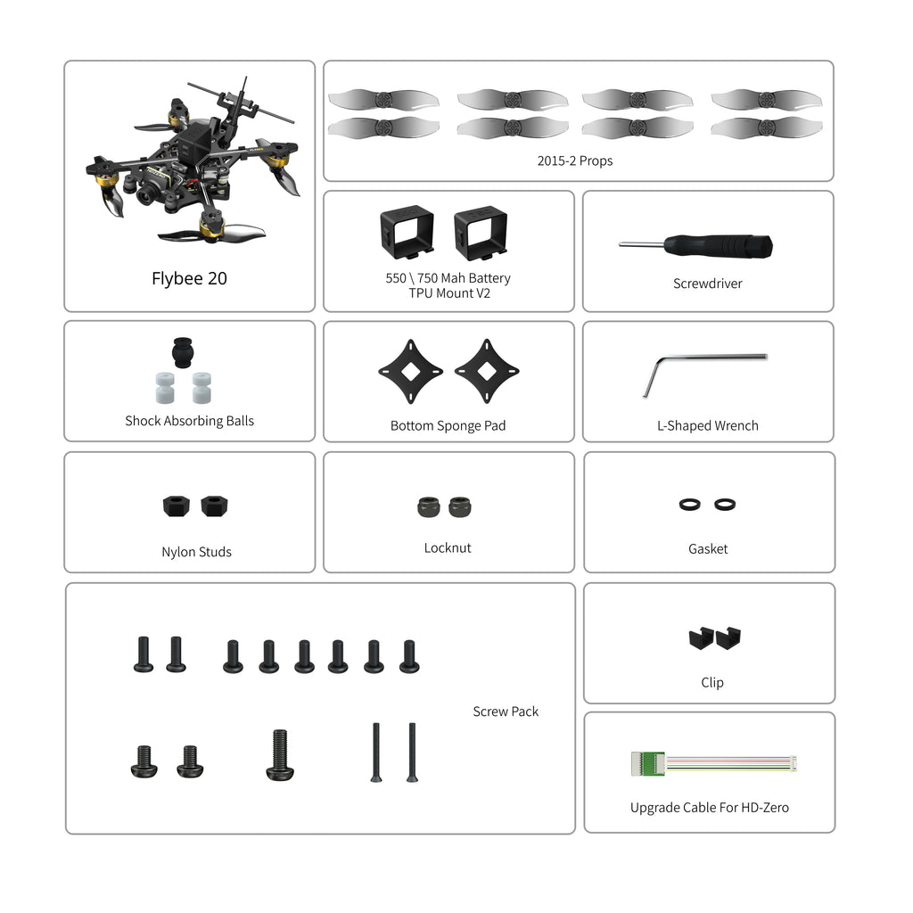 Flybee 20 HDZero 2S Ultralight FPV Drone-FLYWOO