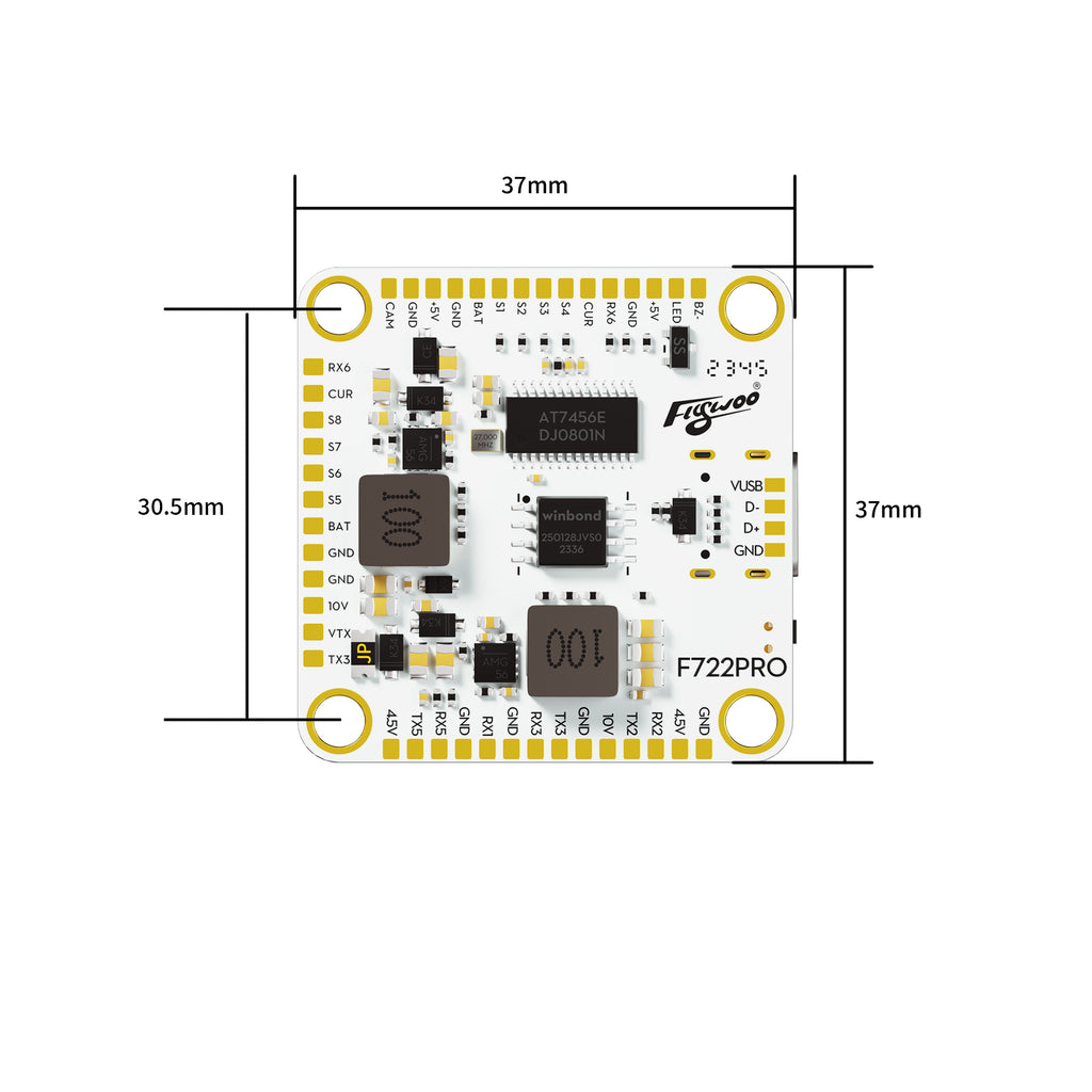 GOKU F722 PRO V2 30X30 Flight Controller Plug&Play O4 / O4 Pro-FLYWOO