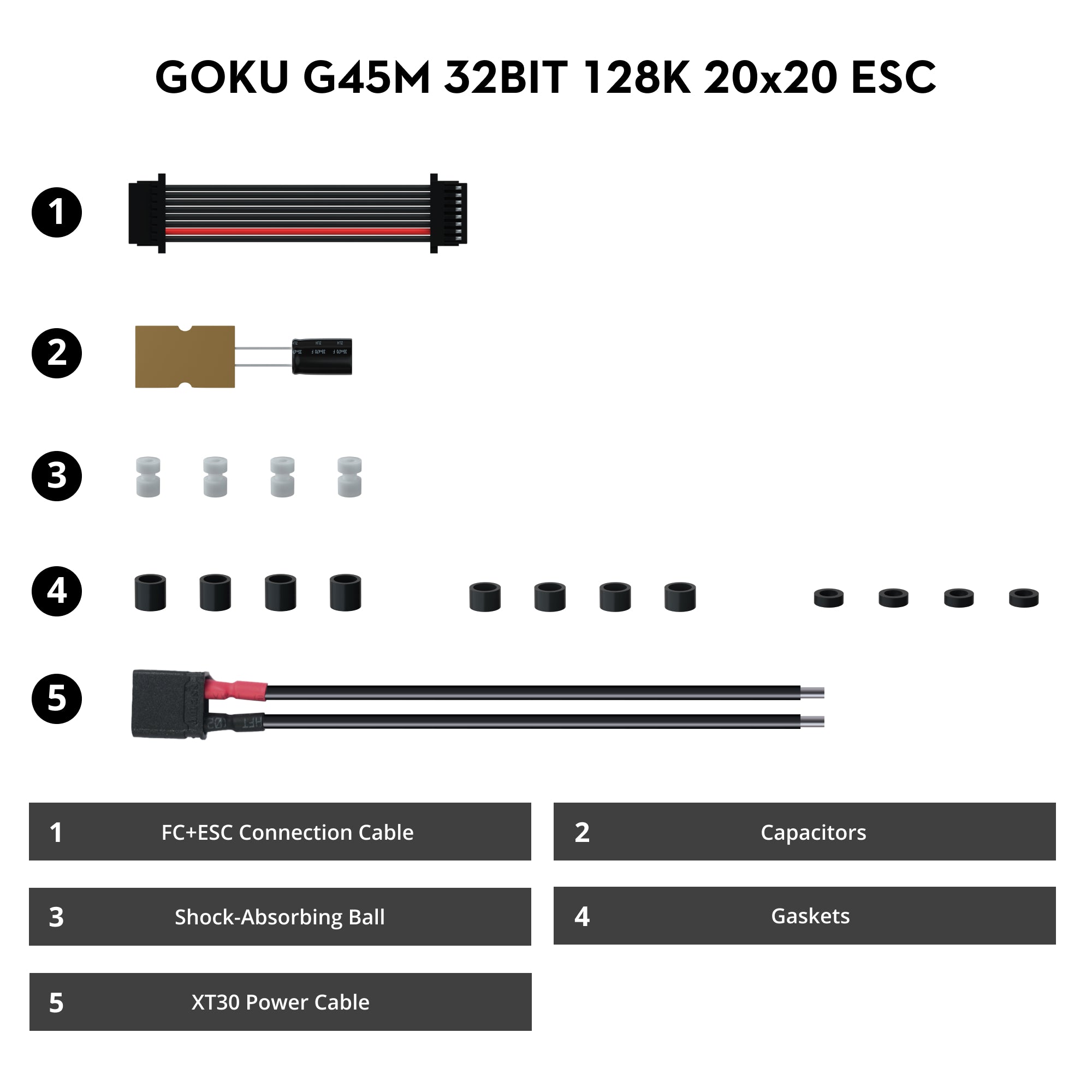 GOKU G45M 32BIT 128K 3-6S 45A ESC (20x20)-FLYWOO