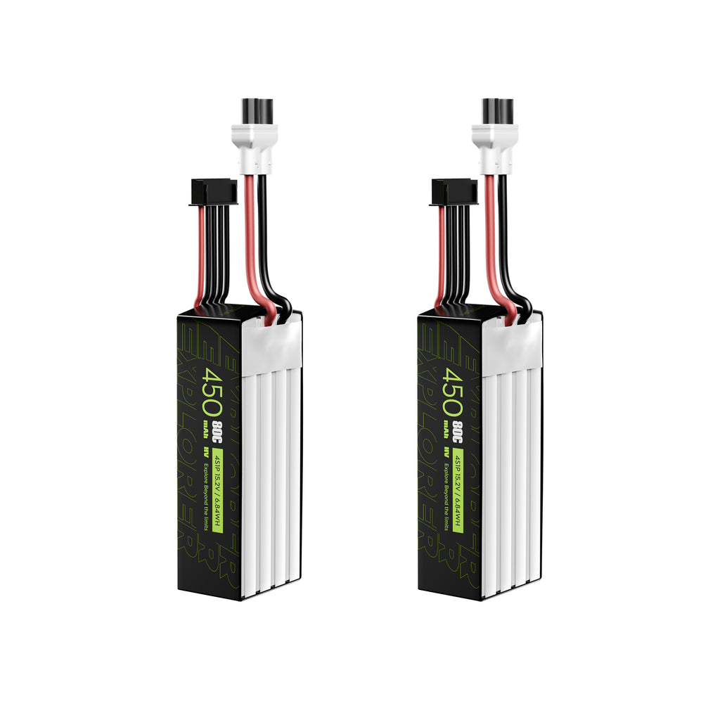 2PCS Explorer 450mAh LiHV 4S 80C Battery （Flywoo XT30UP）-FLYWOO