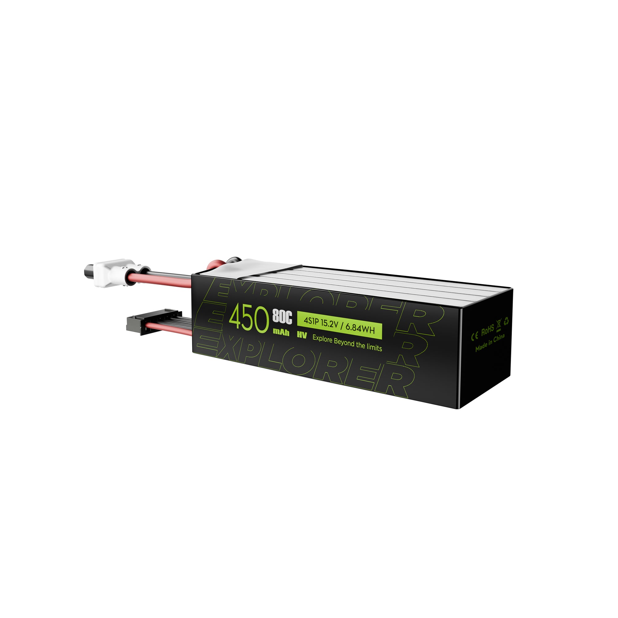 2PCS Explorer 450mAh LiHV 4S 80C Battery （Flywoo XT30UP）-FLYWOO