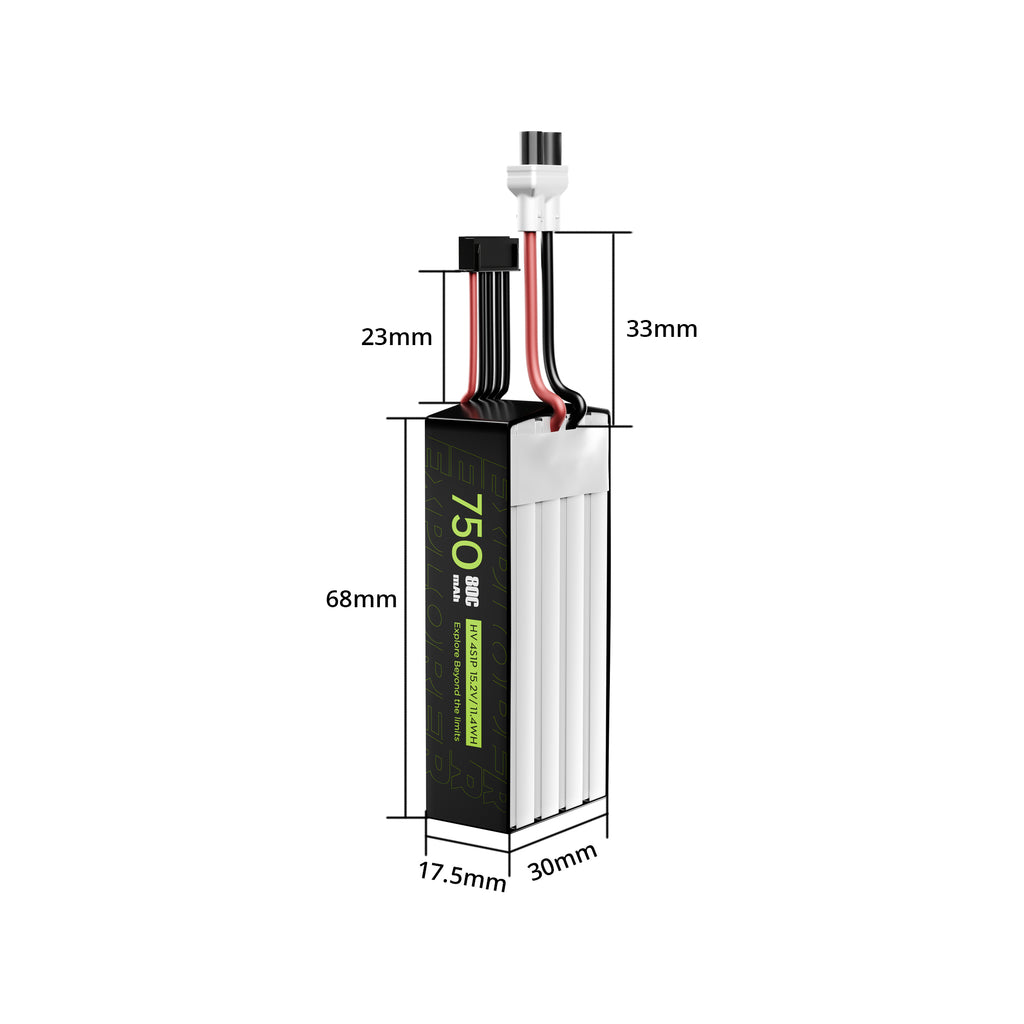 2PCS Explorer 750mAh LiHV 4S 80C Battery （Flywoo XT30UP）-FLYWOO