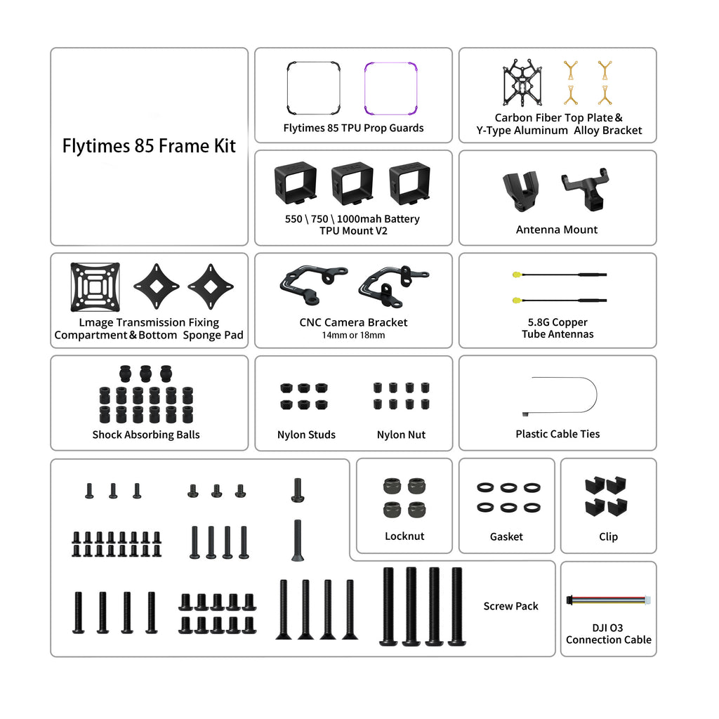 Flytimes 85 Frame kit O3lite/ O4 /O4PRO-FLYWOO