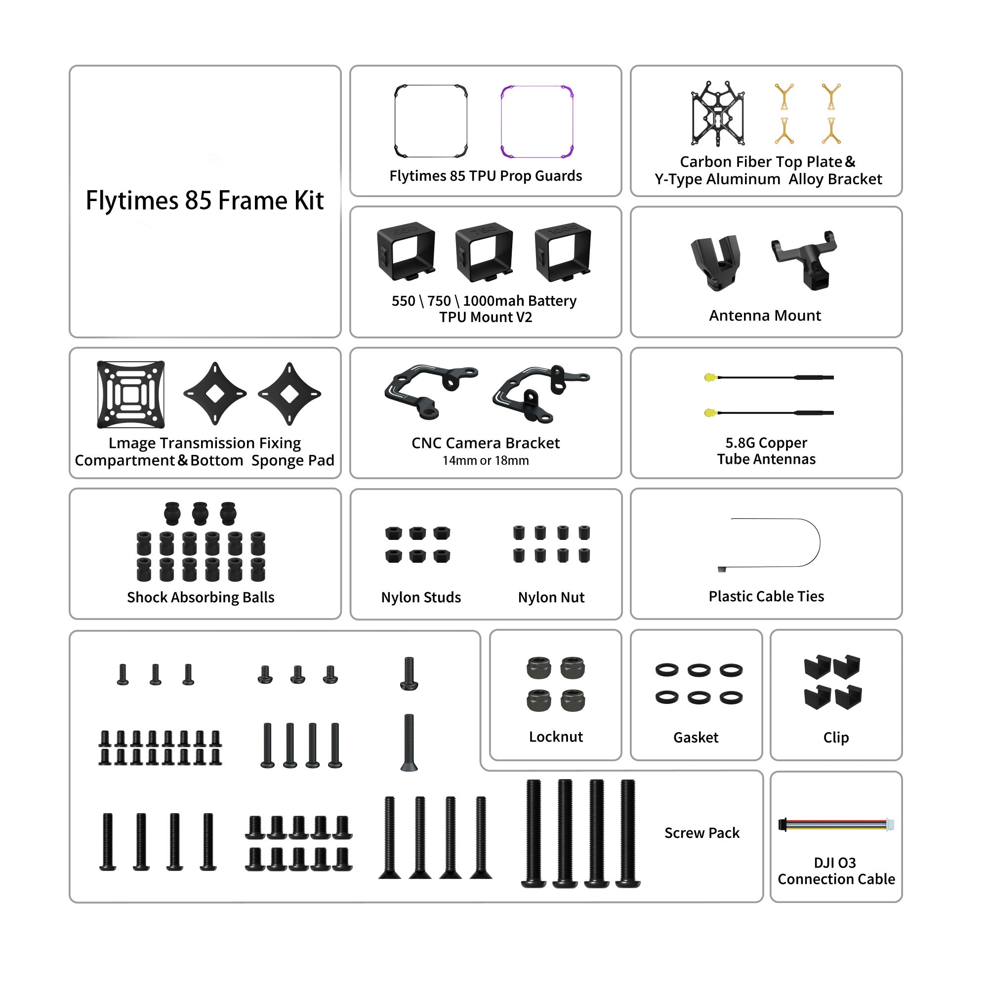 Flytimes 85 Frame kit O3lite/ O4 /O4PRO-FLYWOO
