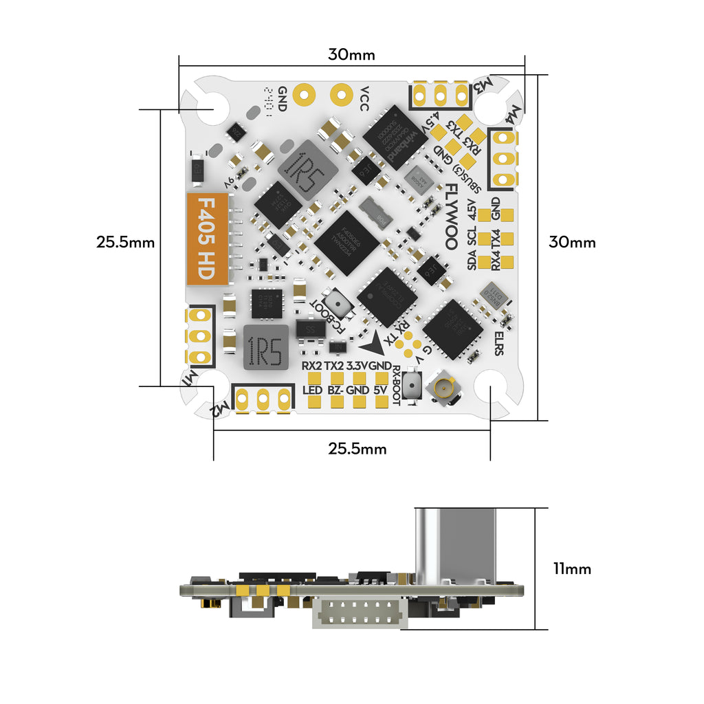 GOKU F405 HD 1-2S 12A ELRS AIO V2 Plug&Play O4 / O4 PRO-FLYWOO