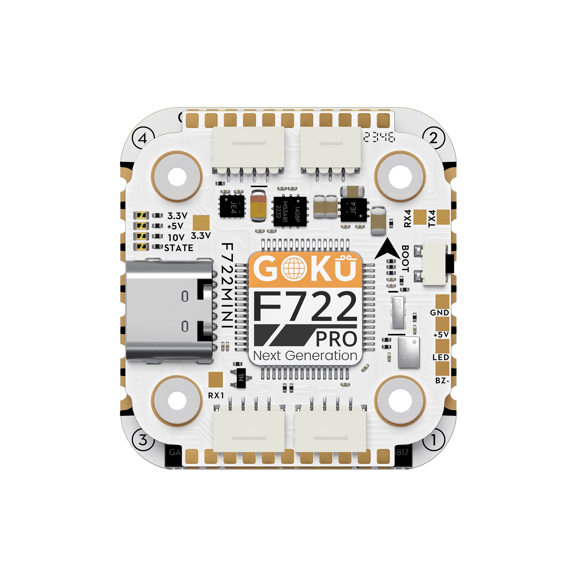 GOKU F722 Pro Mini V2 45A 32Bit 128K 20X20 Stack Plug&Play O4 / O4 Pro-FLYWOO