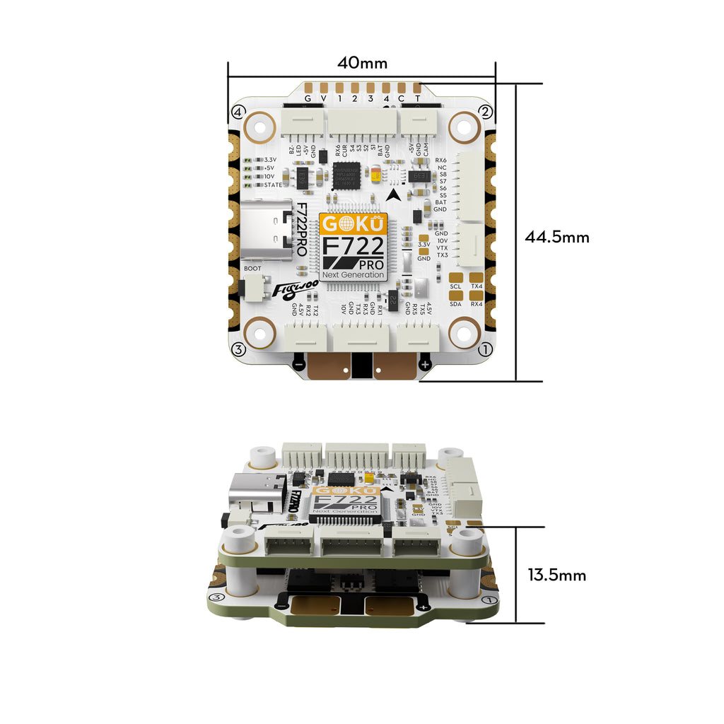 GOKU F722 Pro V2 55A 32Bit 128K 30X30 Stack Plug&Play O4 / O4 Pro-FLYWOO