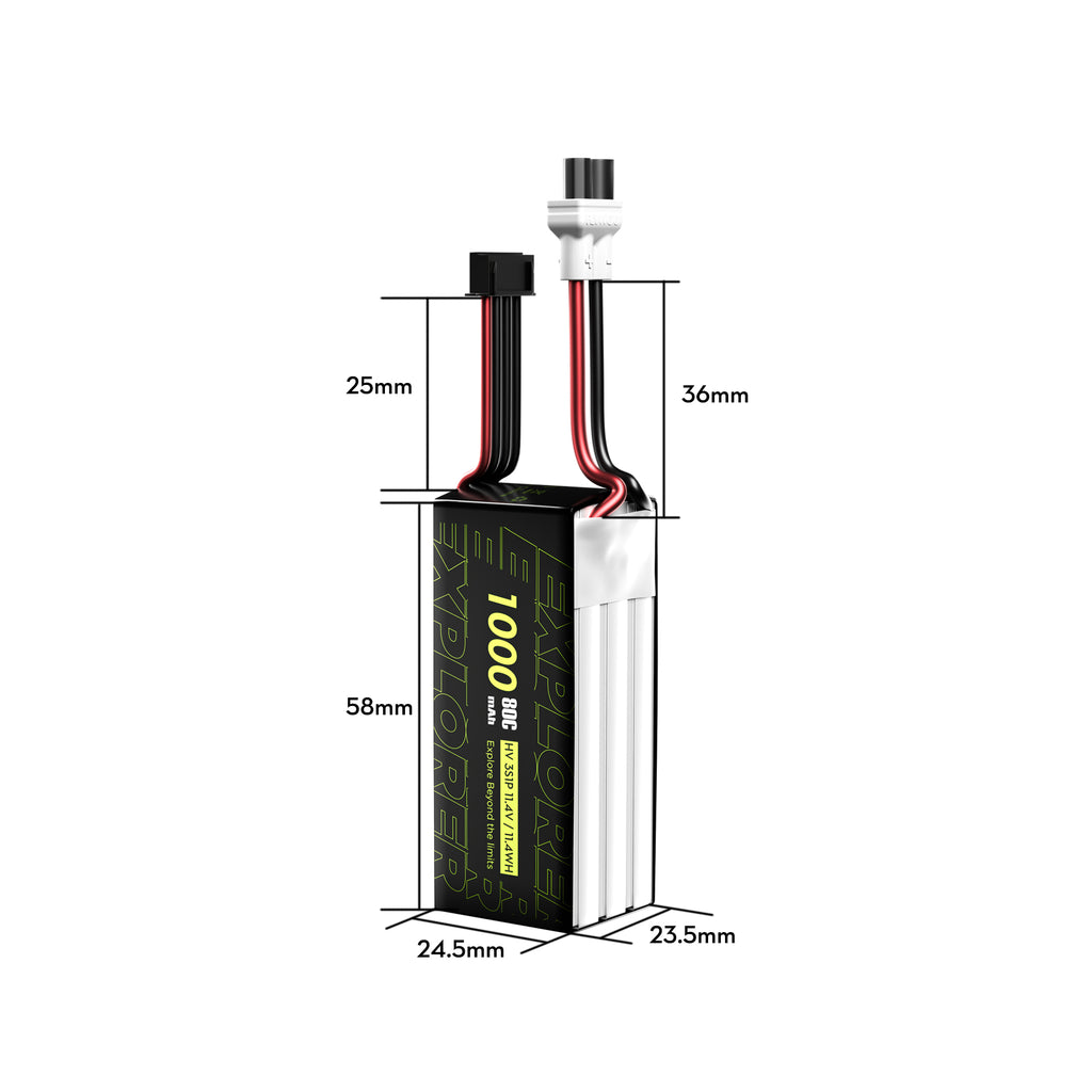 2PCS Explorer 1000mAh LiHV 3S 80C Battery （Flywoo XT30UP）-FLYWOO