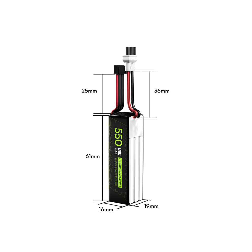 2PCS Explorer 550mAh LiHV 3S 80C Battery （Flywoo XT30UP）-FLYWOO