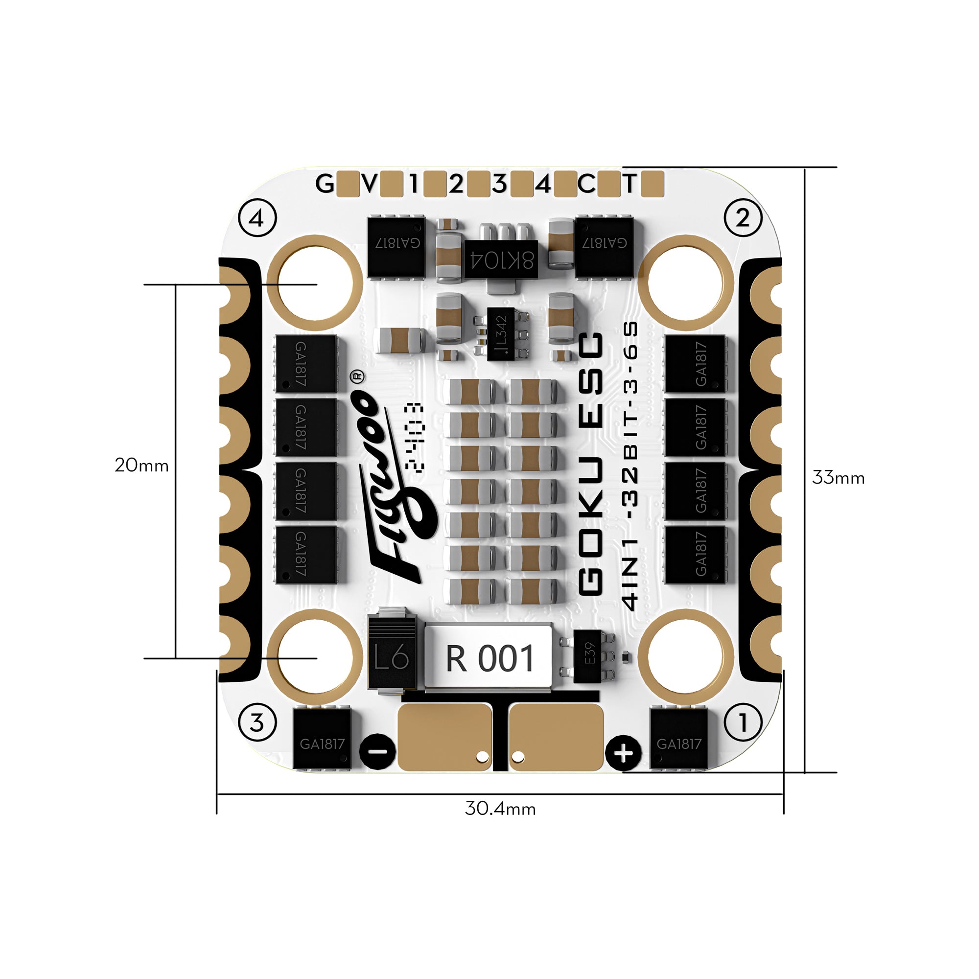 GOKU F722 Pro Mini V2 45A 32Bit 128K 20X20 Stack Plug&Play O4 / O4 Pro-FLYWOO