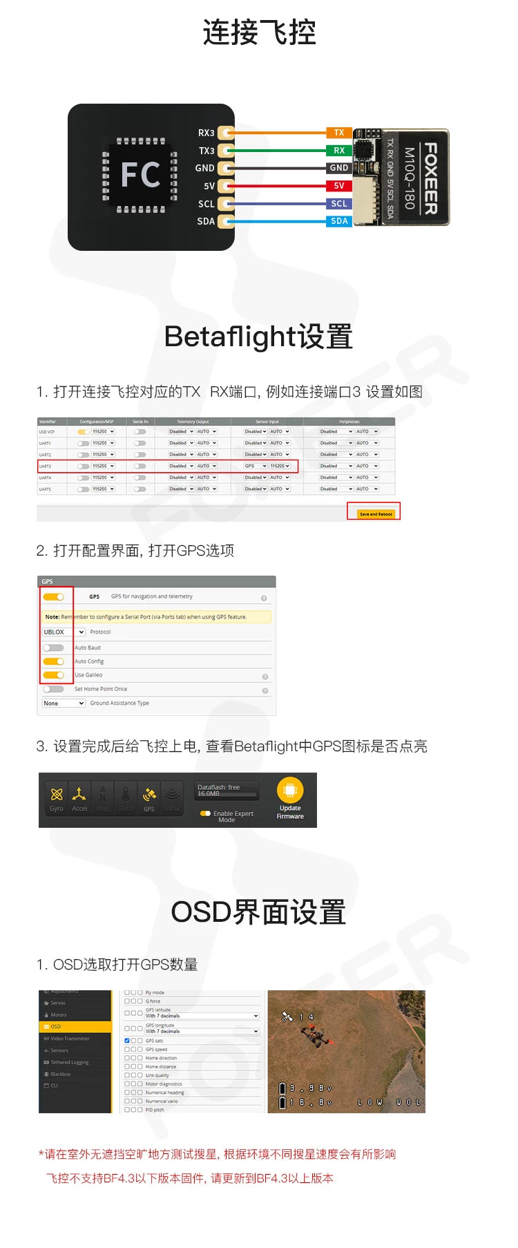 Foxeer M10Q 180 GPS FPV穿越機 5883 雙協議 精準定位 帶羅盤