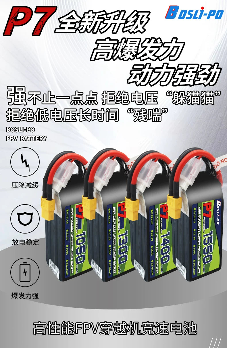 【BosLi-po博氏】P7 6S 95/150C XT60 鋰電池 商品主圖