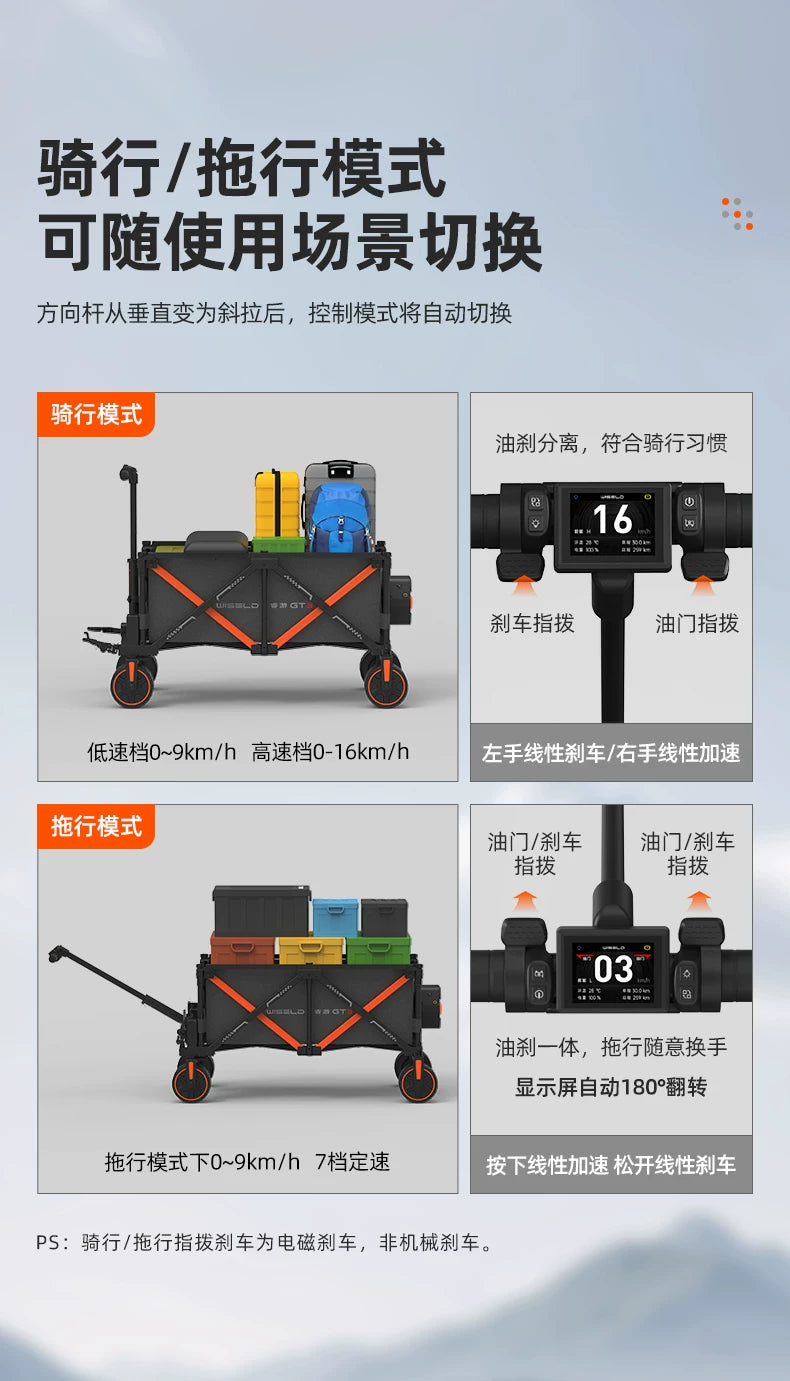 電動露營車 WISELD GT3 運動版 世界首款可騎乘電動摺疊拖車