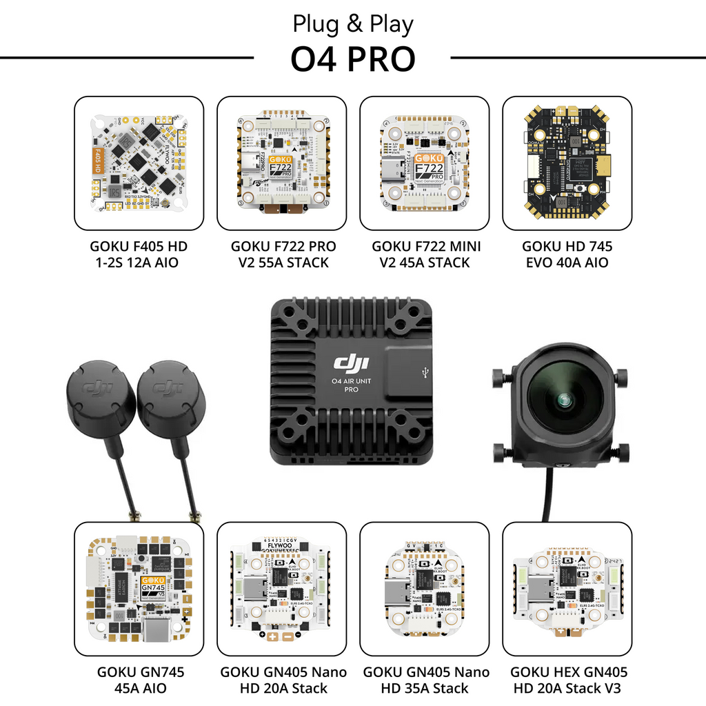 GOKU F722 Pro V2 55A 32Bit 128K 30X30 Stack Plug&Play O4 / O4 Pro-FLYWOO