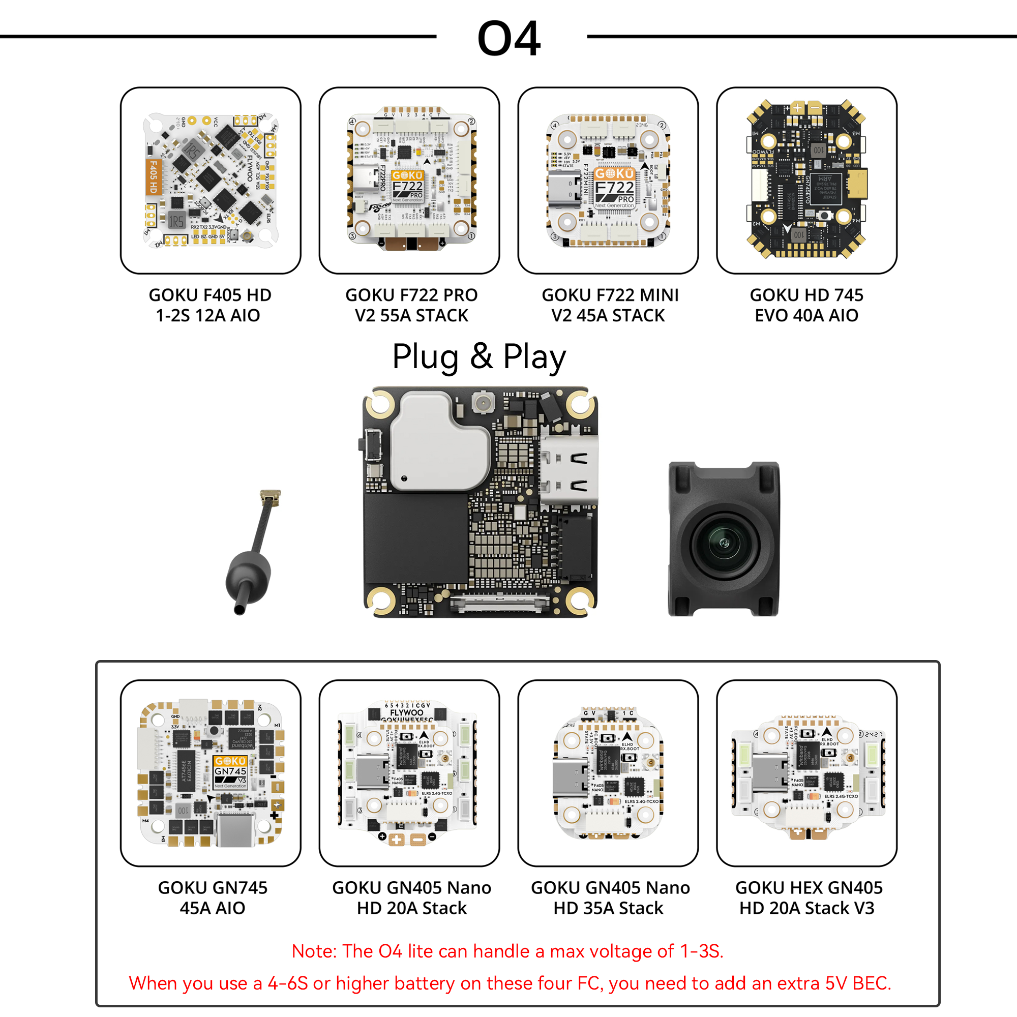 GOKU F722 PRO Mini V2 20X20 Flight Controller Plug&Play O4 / O4 Pro-FLYWOO