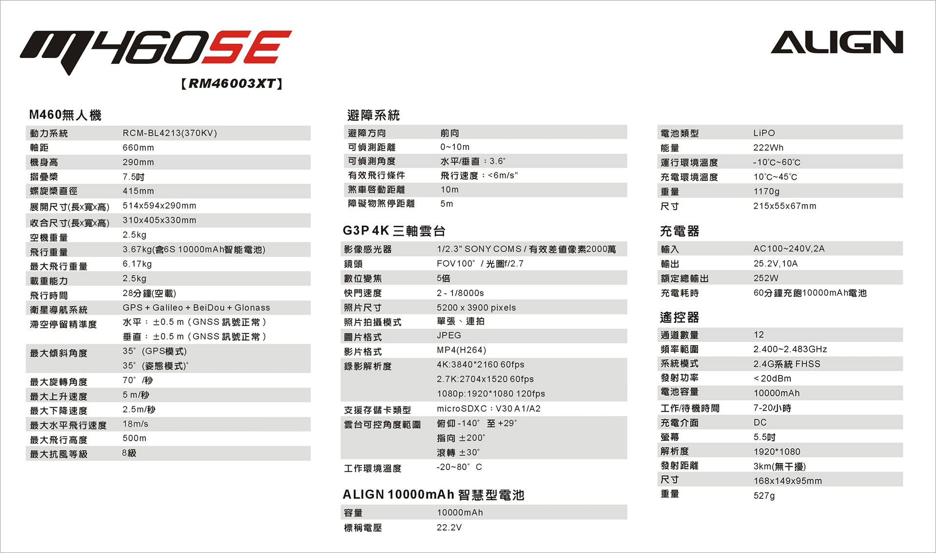 【ALIGN亞拓】M460SE空拍任務無人機 價格依官網為準