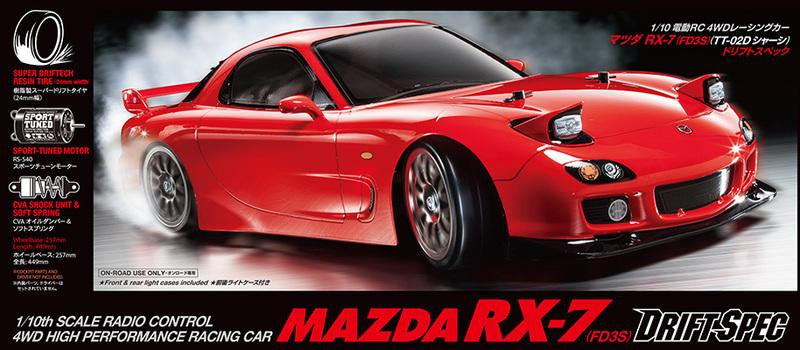【TAMIYA田宮】RC Mazda RX-7 (FD3S) - TT02D Drift Spec 58648 附LED