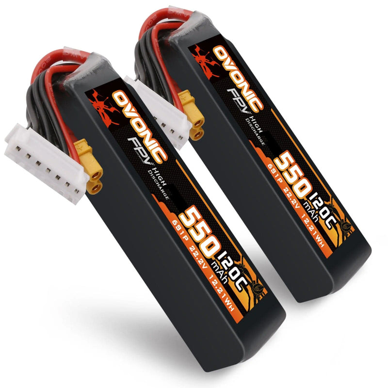 【Ovonic歐牌】120C 6S 550mAh&nbsp; 22.2V 適用於 FPV Cinewhoop 帶 XT30 一盒兩顆裝