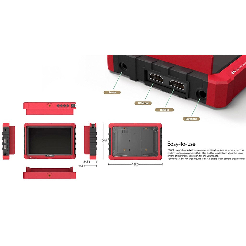 LILLIPUT利利普 A7s 7吋LCD液晶螢幕 4K HDMI 攝像 監視器 顯示器 單眼 5D4 A7