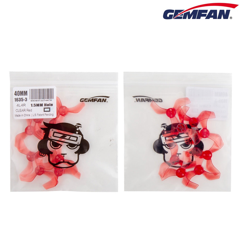【GemFan乾豐】1635 40mm 3葉 1mm 1.6寸槳室內無刷小機槳 紅色