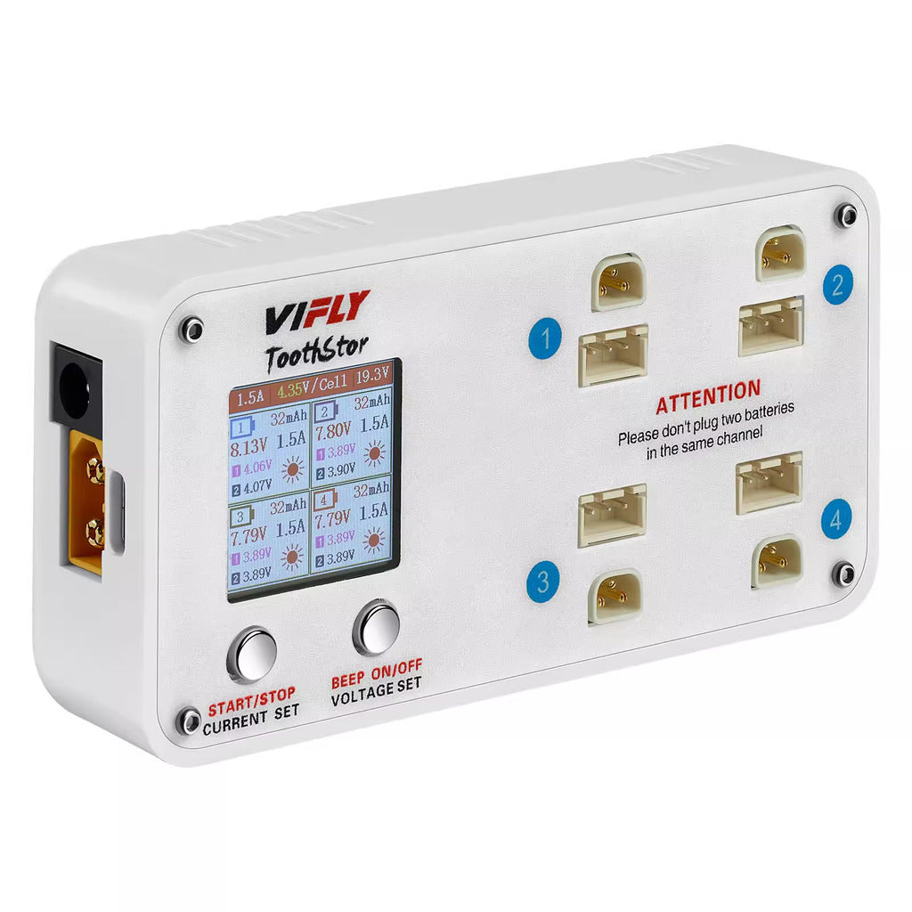 【VIFLY】ToothStor - 4 Port 2S Balance Charger with Storage Mode