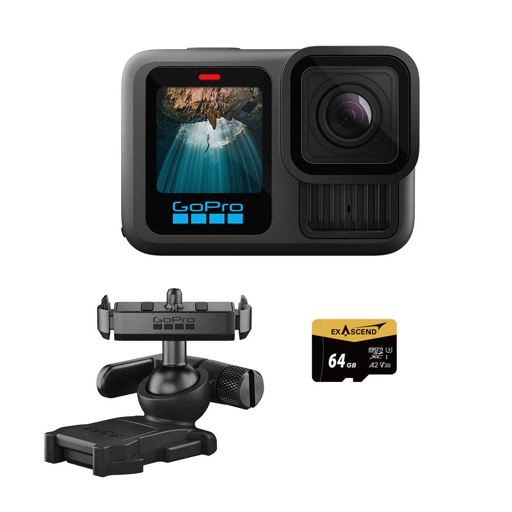【GoPro】HERO13 Black 磁吸助拍套組 (HERO13單機+磁吸式扣鎖球型連接固定座+64G記憶卡)