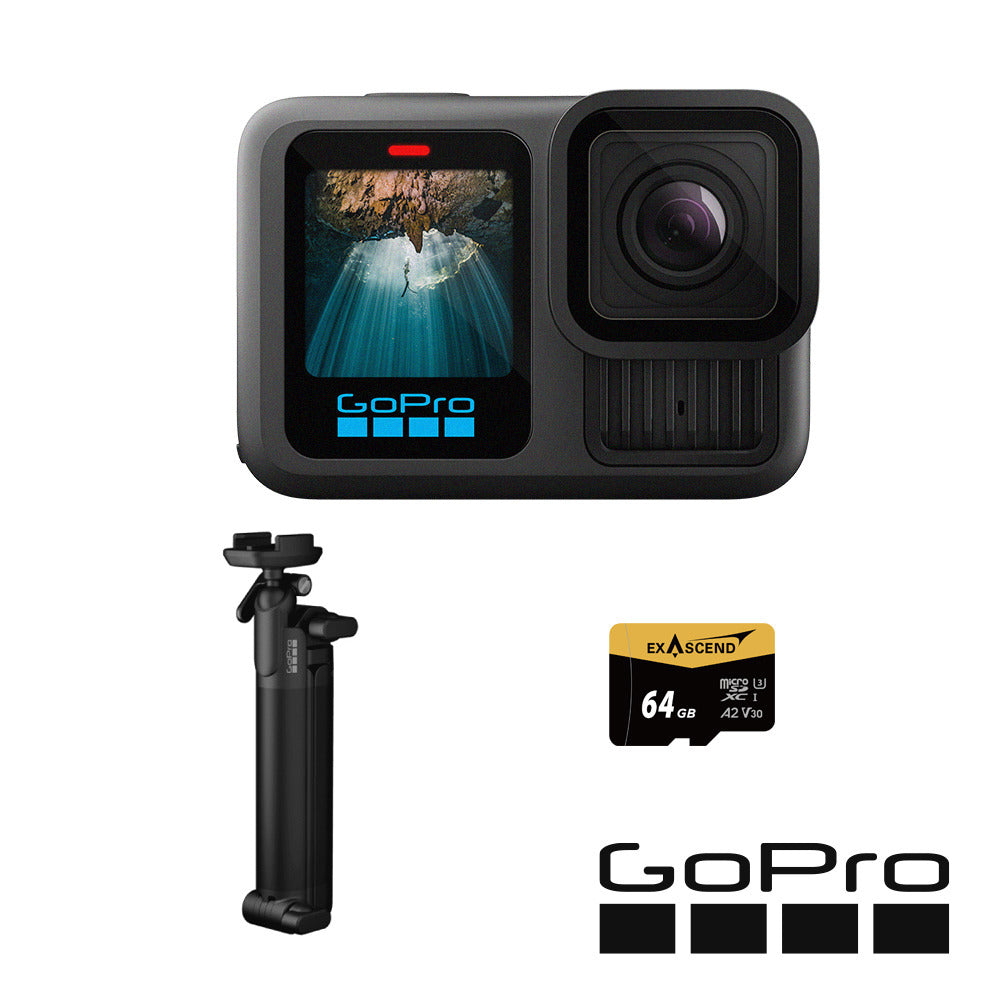 HERO13 Black 三向自拍套組 (HERO13單機+三向多功能自拍桿2.0+64G記憶卡)