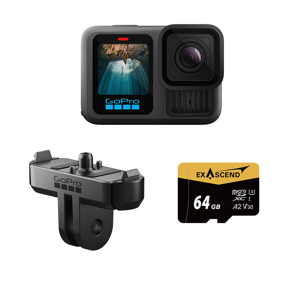 HERO13 Black 磁吸快接套組 (HERO13單機+磁吸式扣鎖固定座1入+64G記憶卡)
