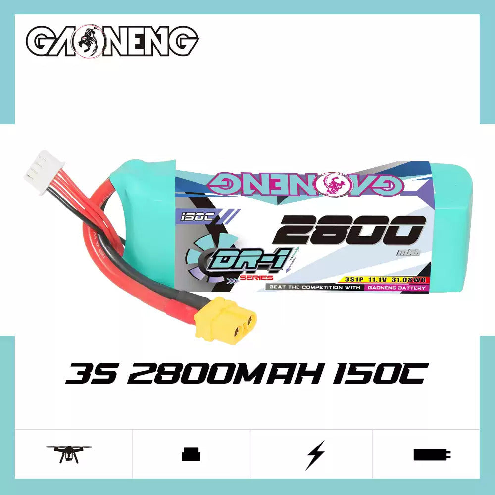 【GNB高能】DR-1 2800mAh 150C｜LiPo Battery XT60