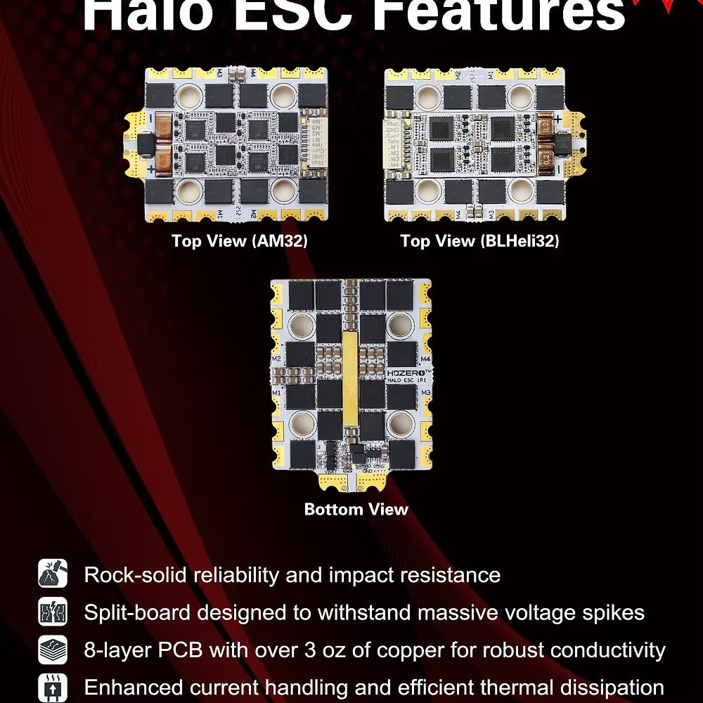 HDZero Halo Stack – Flight Controller + 4in1 70A ESC (MPU + BLHeli_32)