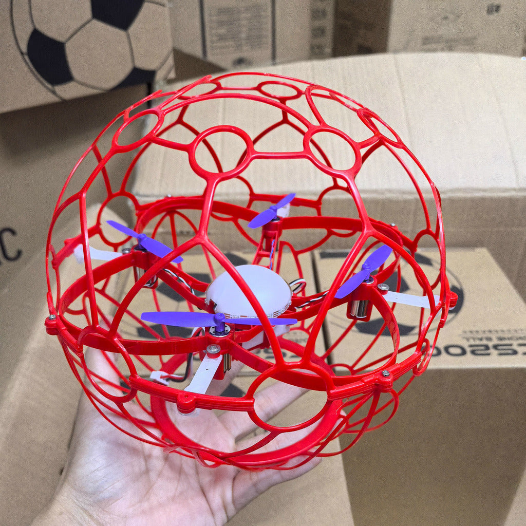 足球型四輪競技無人機│空心球體防撞設計│室內戶外賽事專用 足球無人機