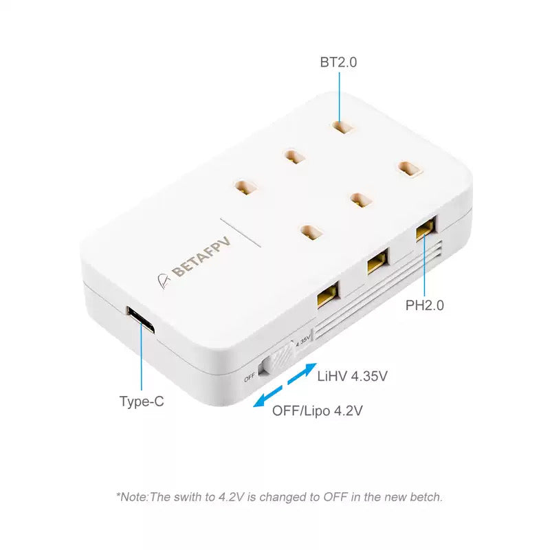 【BETAFPV百達】6 Ports 1S Battery Charger & Adapter｜6口充電器+充電頭