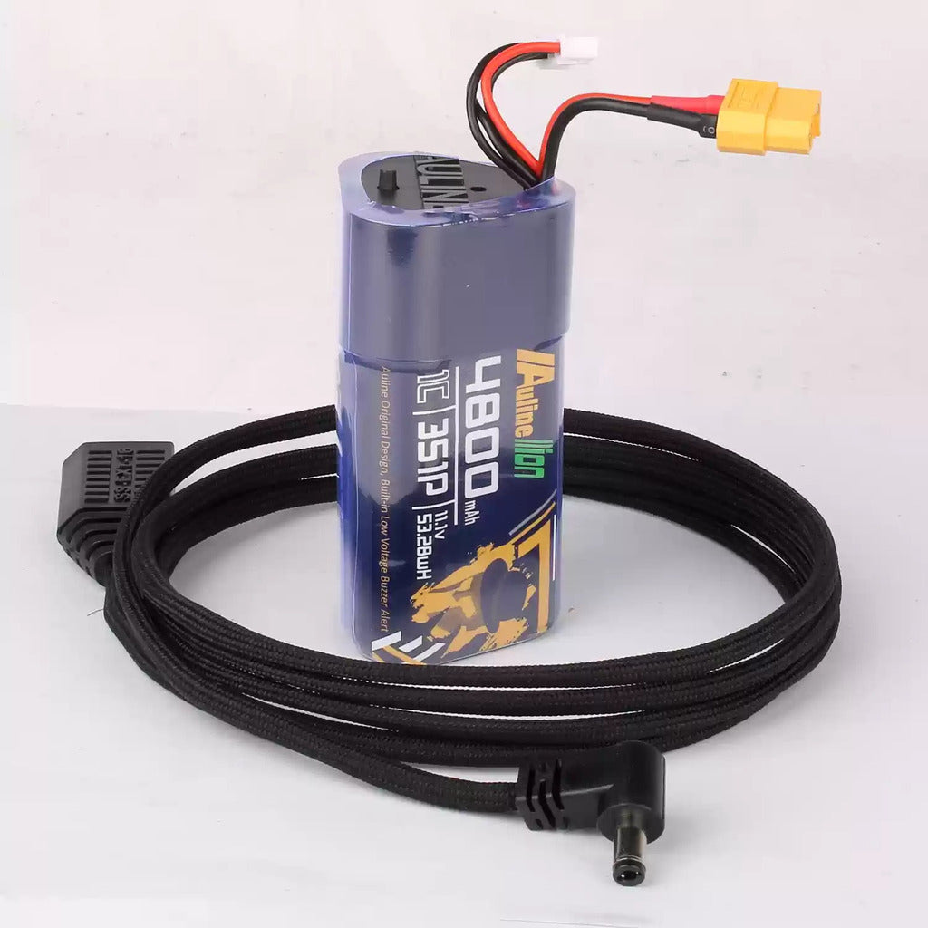 【Auline】大疆肥鯊穿越機眼鏡電池4800mAh 3S XT60低壓警報 供電線套組 googles2/3 適用