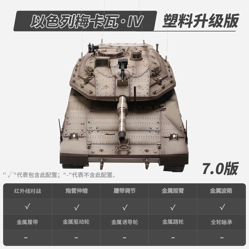 [酷飛] 恆龍遙控坦克梅卡瓦發射金屬履帶超大成人電動軍事模型男孩玩具車