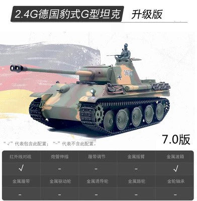 [酷飛] 恆龍遙控金屬坦克德國豹式G型玩具車軍事模型男孩電動遙控車3879