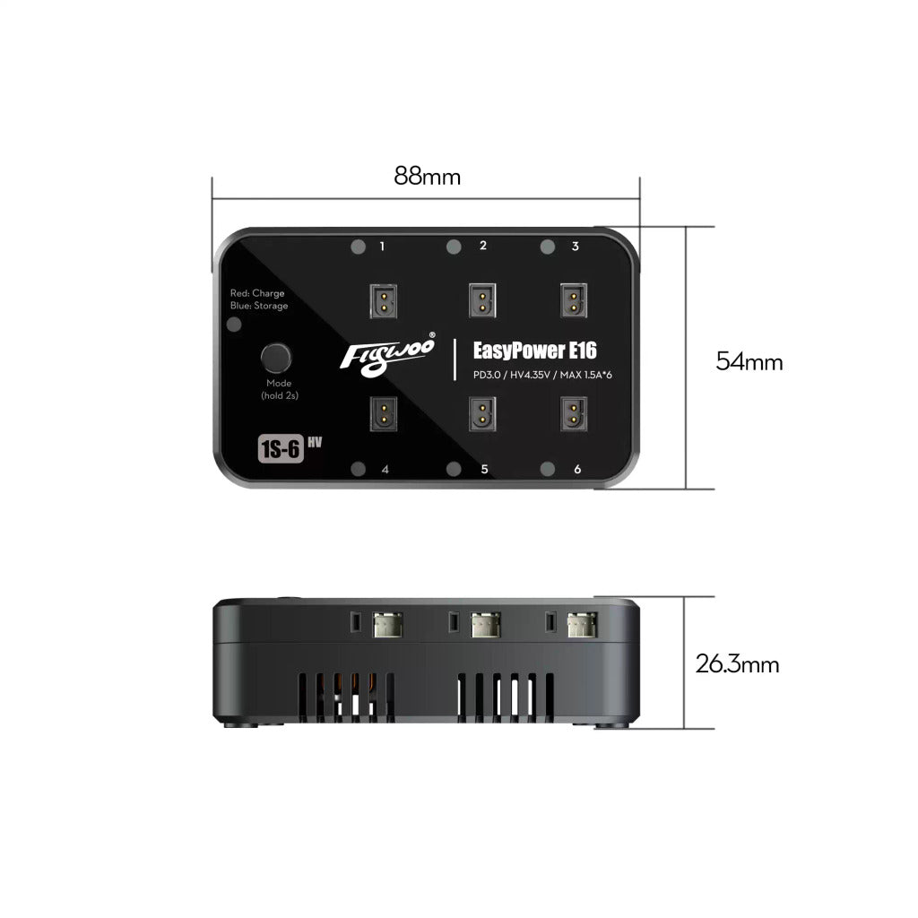Flywoo EasyPower E16 1S / E24 2S 快充 LiHV 電池 充電器