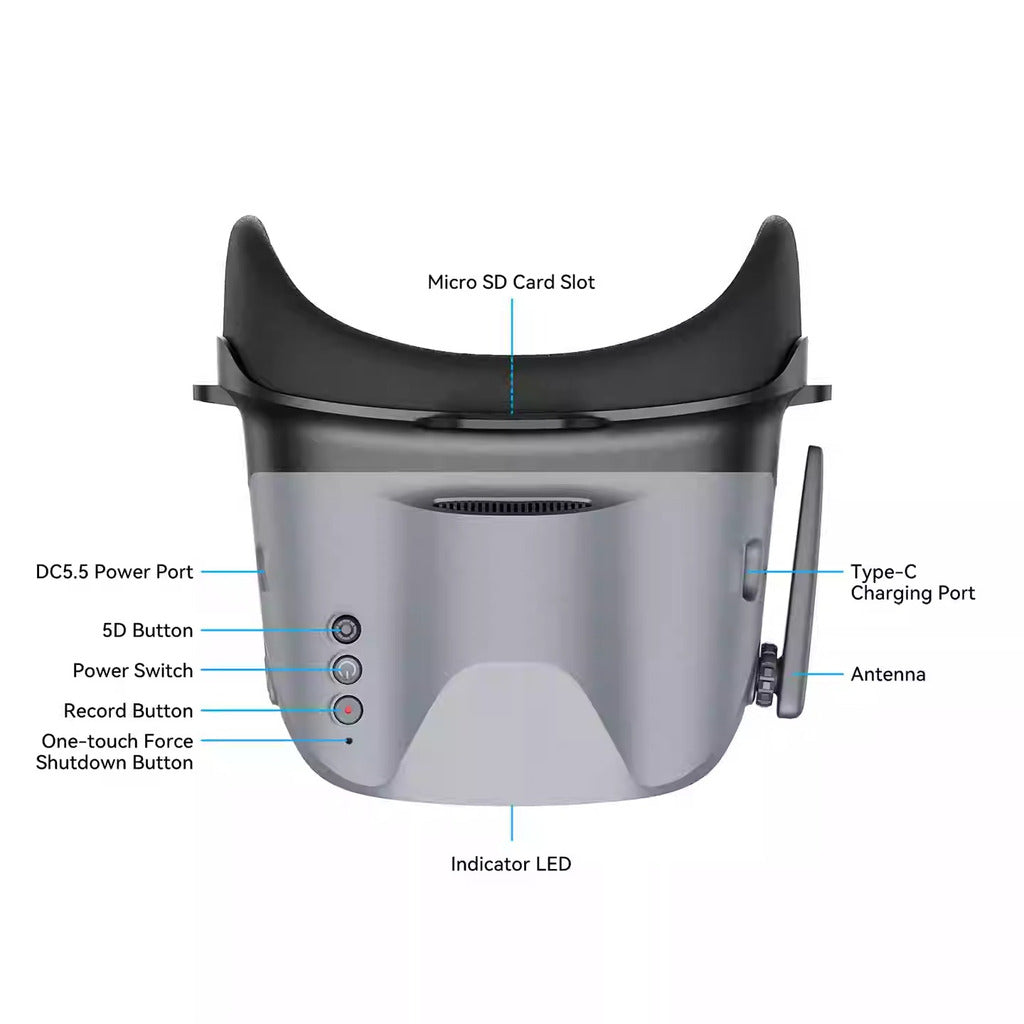 BETAFPV FPV鏡片帶5.8模擬圖傳穿越競速飛行視訊眼鏡VR04 DVR版