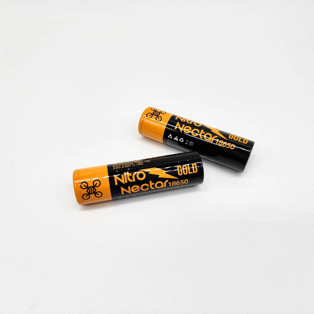 NewBeeDrone Nitro Nectar Gold 3000mAh 1S 無極片 18650 鋰電池 – 2入組