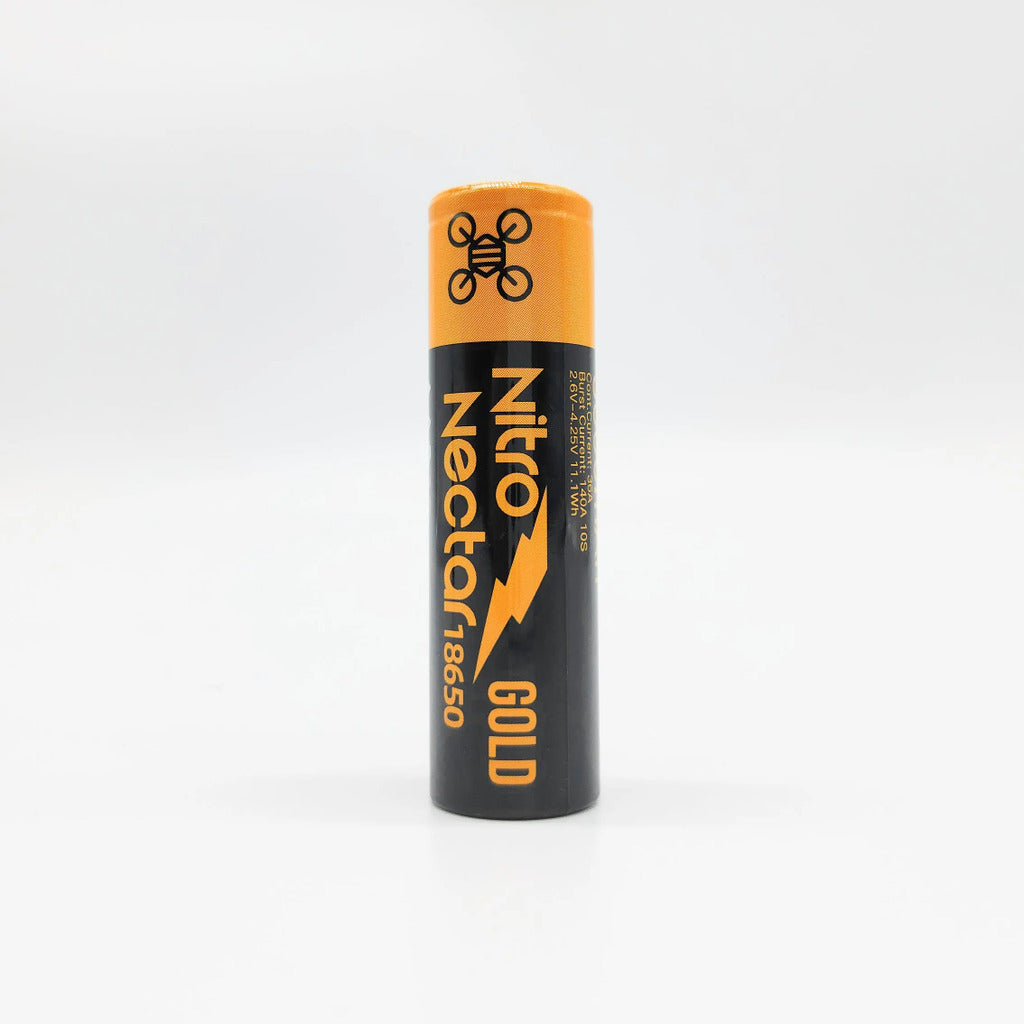 NewBeeDrone Nitro Nectar Gold 3000mAh 1S 無極片 18650 鋰電池 – 2入組