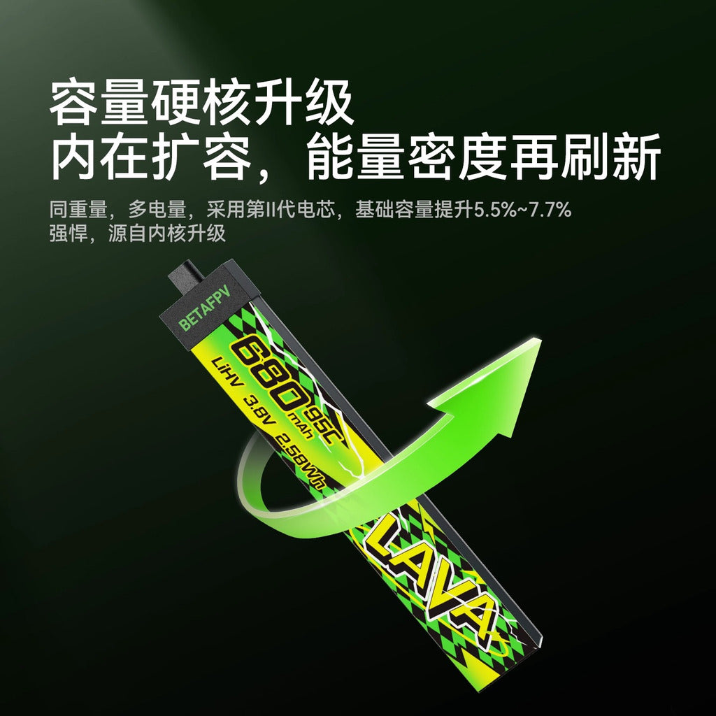 BETAFPV LAVA Ⅱ 280-680mAh 1S鋰電池fpv穿越機無人機航模電池