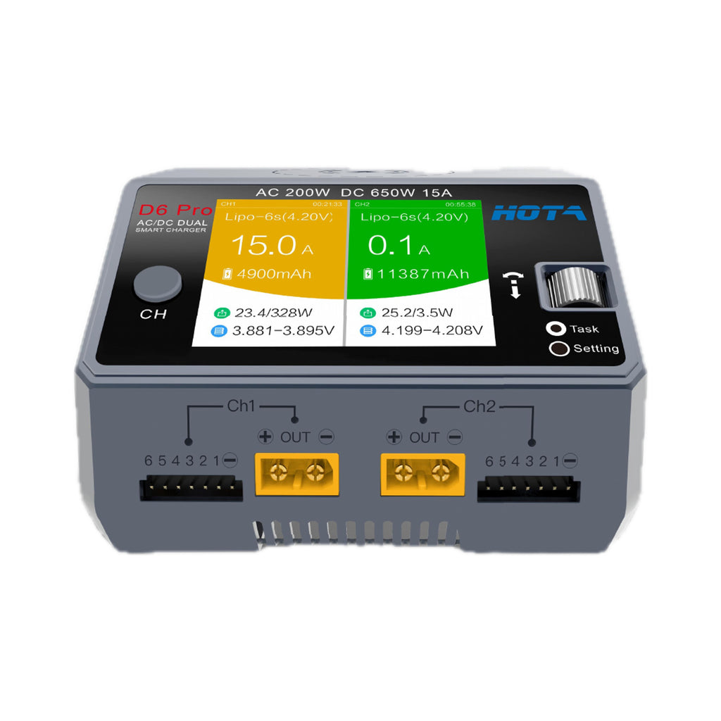 【HOTA】  D6 Pro AC/DC AC 200W DC 650W 15A雙通道智慧型充電器