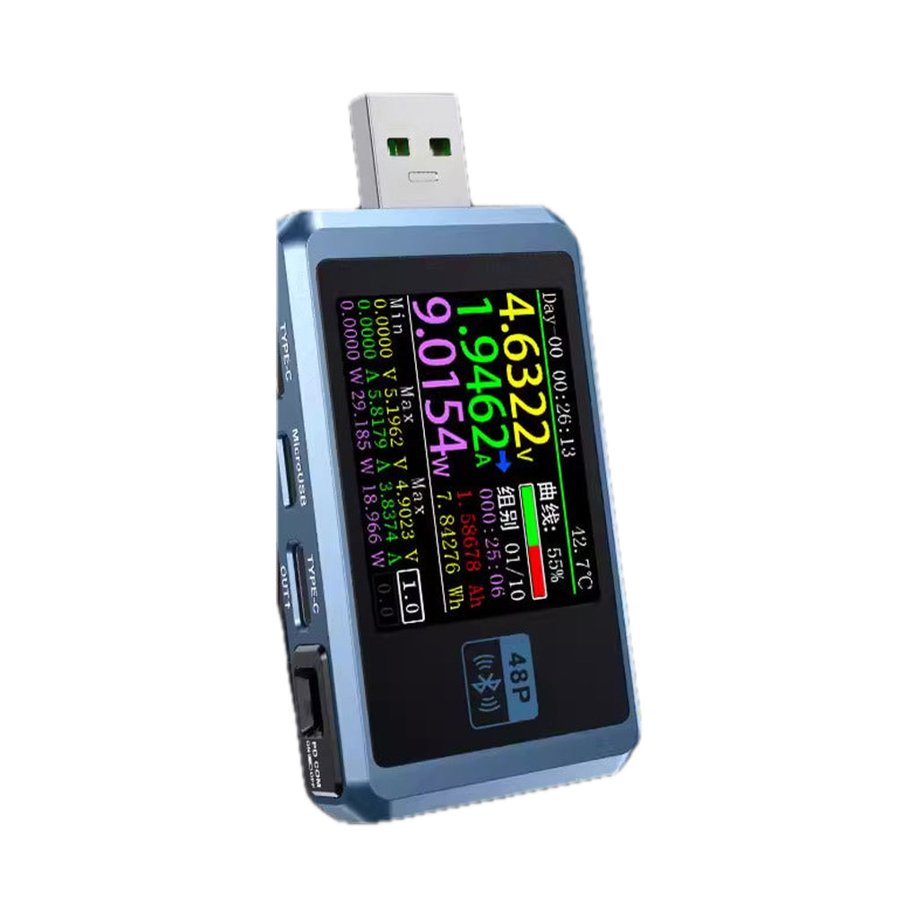 【FNIRSI】 FNB48P USB ⚡️ PD3.1/QC5.0 全協定快充測試器 專業級 電壓電流表 (非藍牙銀色款) Type-C 誘騙儀 功率檢測 數顯表