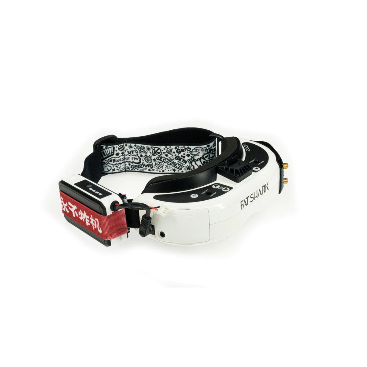 永不炸機手繪塗鴉肥鯊Skyzone 大疆FPV goggles2 眼鏡VR 頭帶 白底正方形主圖
