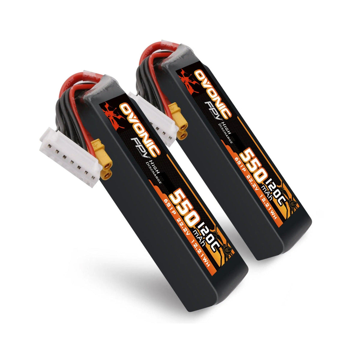 【Ovonic歐牌】120C 6S 550mAh&nbsp; 22.2V 適用於 FPV Cinewhoop 帶 XT30 一盒兩顆裝