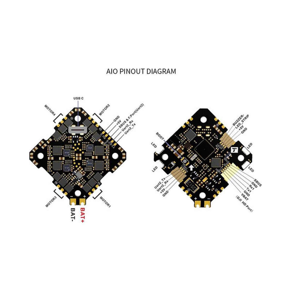 Tmotor F4 HD AIO 2-3s 13A TRON80 一體式飛控 LED改色