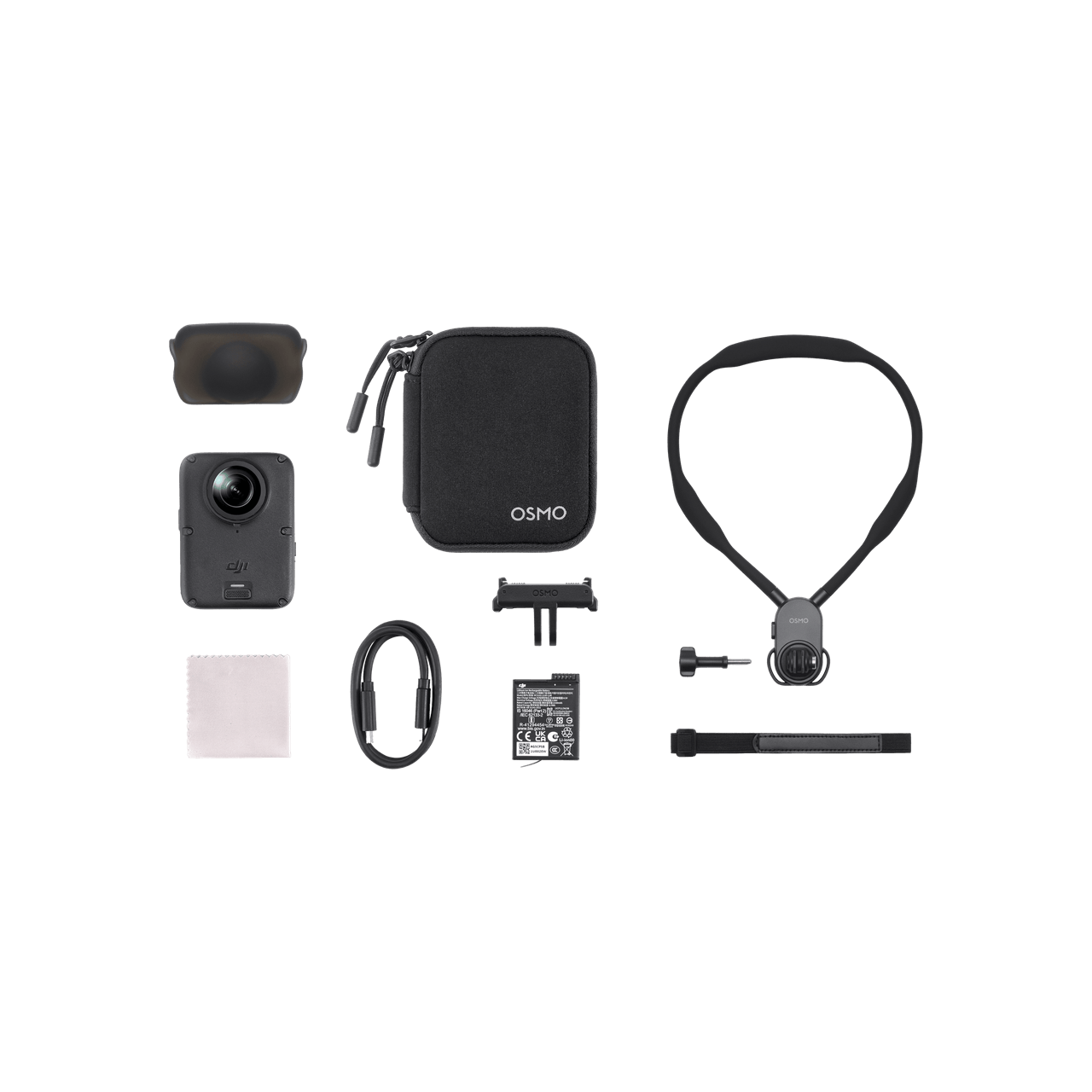 DJI Osmo 360 II 掛脖拍攝套裝內容物組圖
