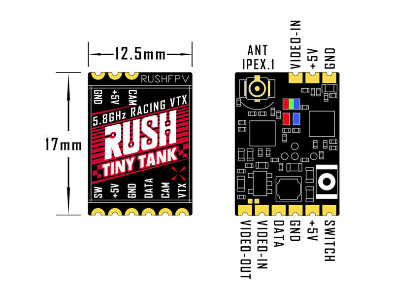 RUSHFPV TINY TANK 模擬圖傳 - 低延遲 5V 350mw 穿越機/固定翼專業配件 原廠商品圖片 4