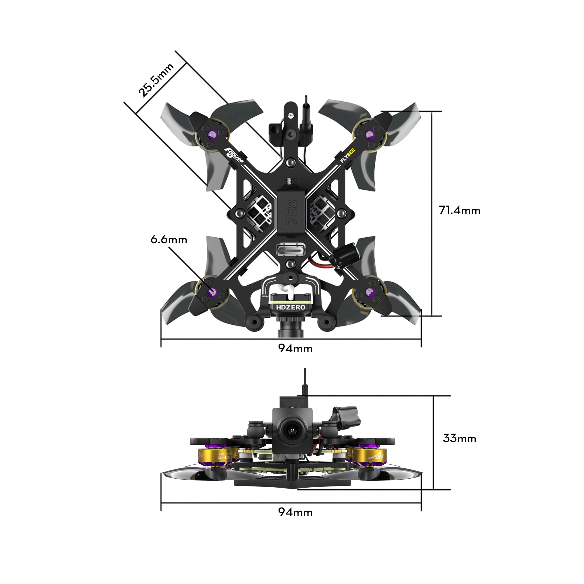 Flybee 16 HDZero 2S Ultralight FPV Drone-FLYWOO